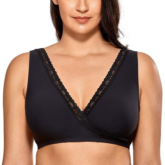 DELIMIRA Women's Soft Cup Wirefree Sleep Comfort Support Plus Size Bra