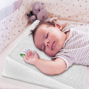 Crib Wedge for Baby Nursing Memory Foam Baby Sleeping Wedge Pillow Infant Sleep Pillow with Removal Waterproof Cotton Cover Pink