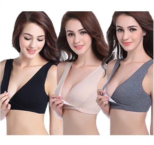 CAKYE 3 Pack Maternity Nursing Bra for Sleep