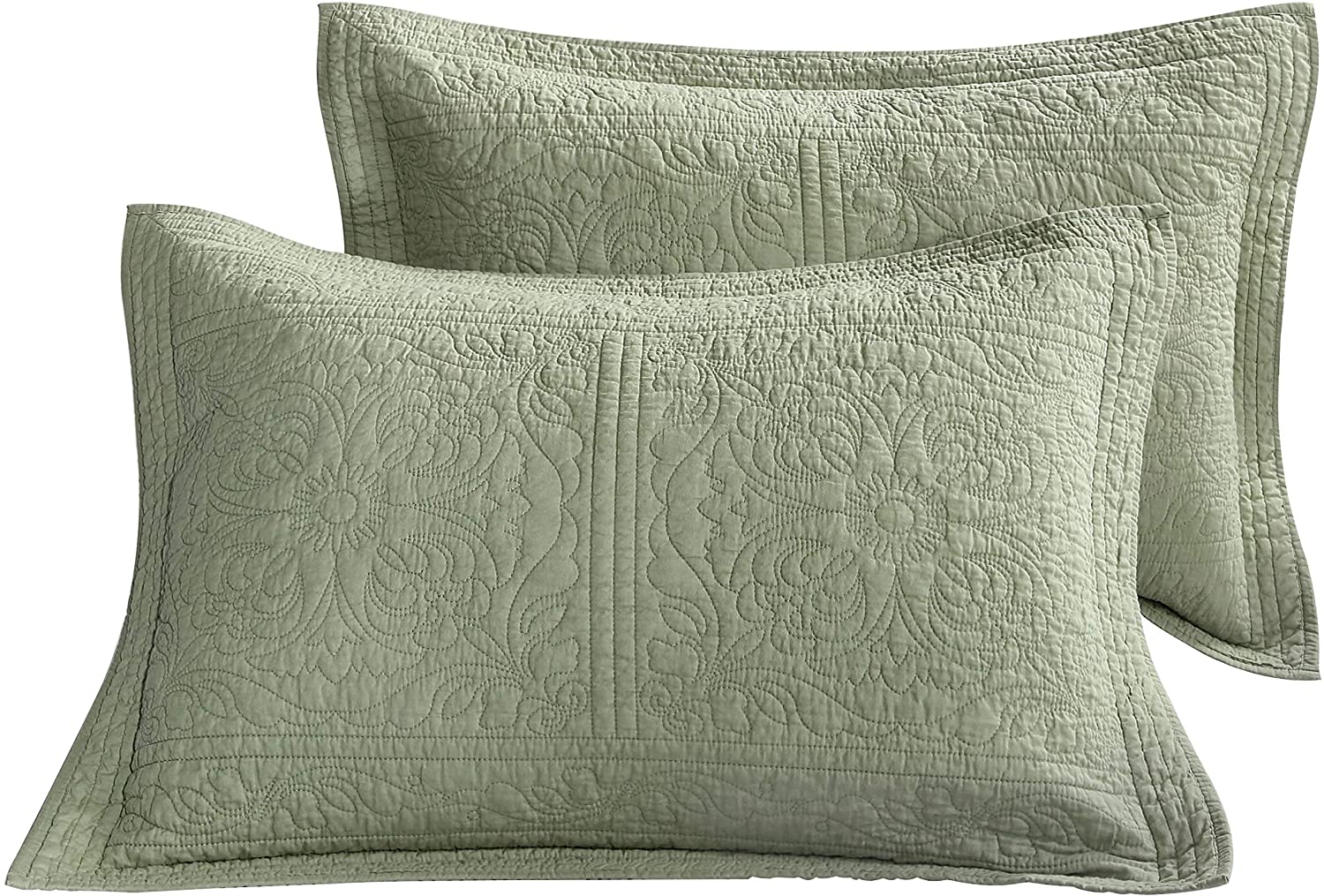 WINLIFE 100% Cotton Quilted Pillow Sham