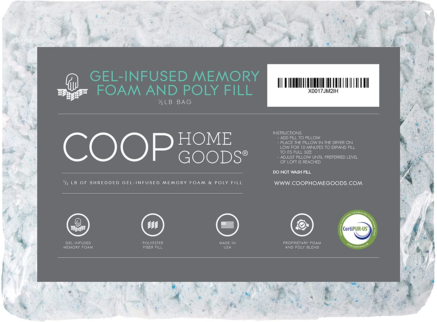 Coop Home Goods Memory Foam and Poly Fill