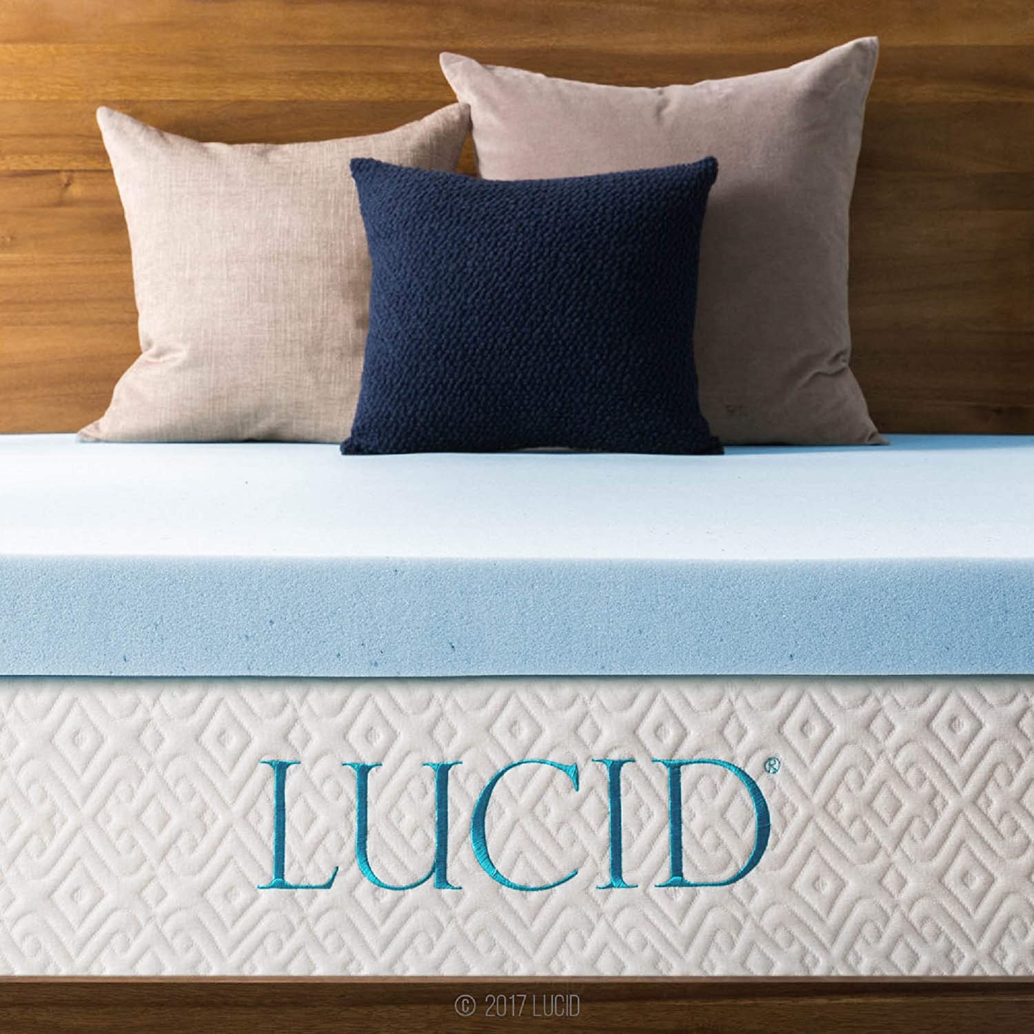 LUCID Ventilated Gel Memory Foam Mattress Topper