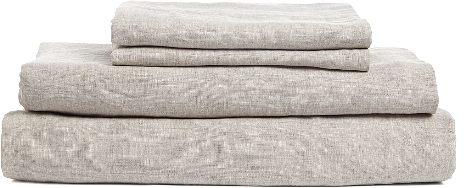 DAPU Pure Stone Washed French Linen Sheets Set