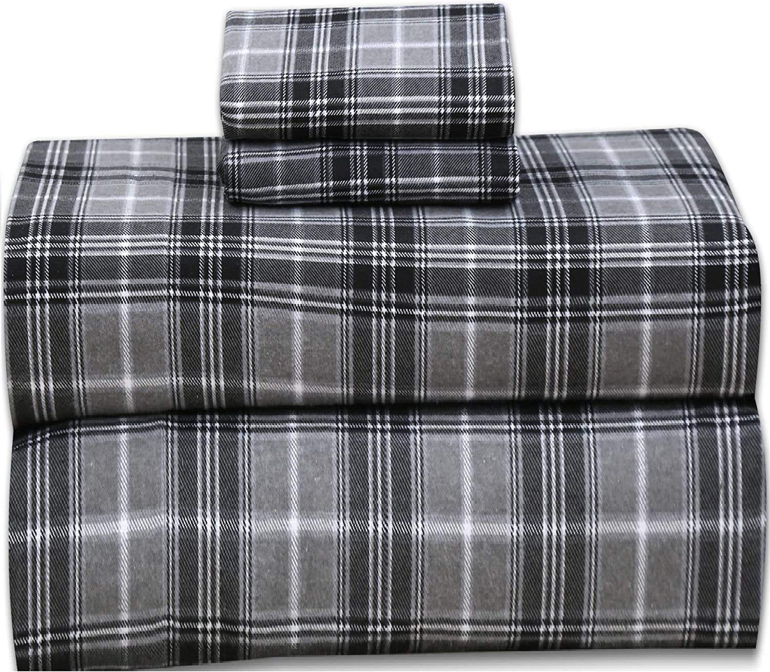 Ruvanti 100% Cotton 4 Piece Flannel Sheets