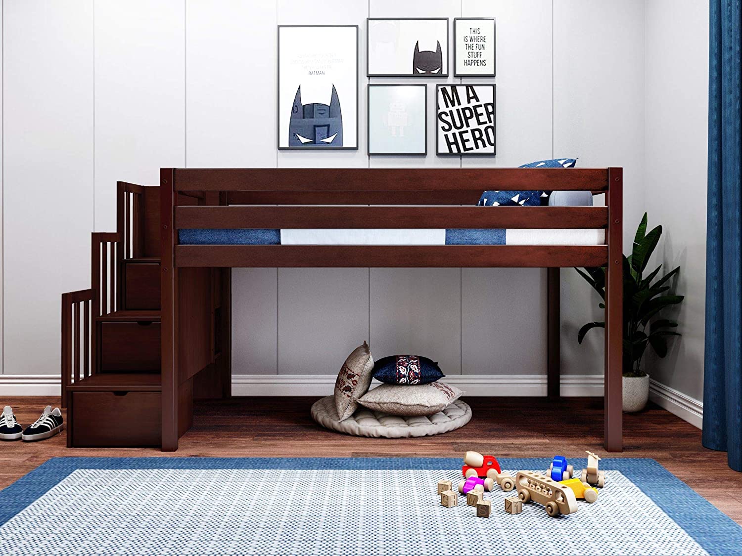 Jackpot! Contemporary Low Loft Twin Bed