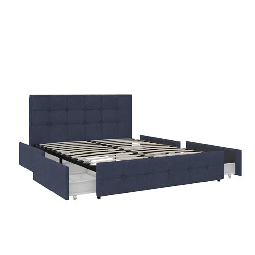 DHP Rose Upholstered Platform Bed with Drawers