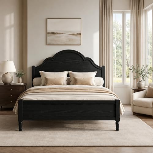 Zentrava Vintage Queen Bed Frame with Arched Headboard