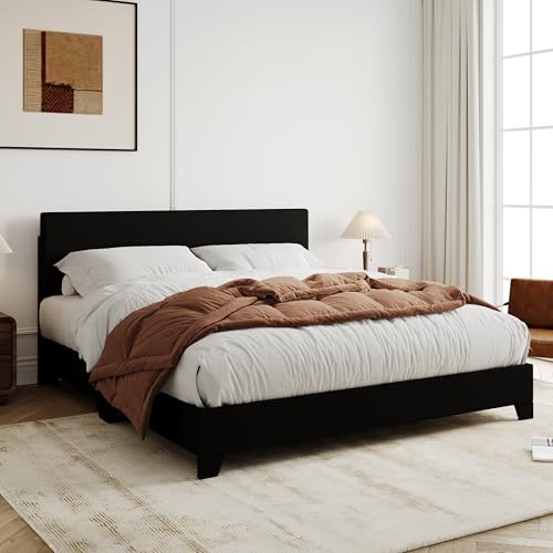 Allewie Queen Faux Leather Bed Frame