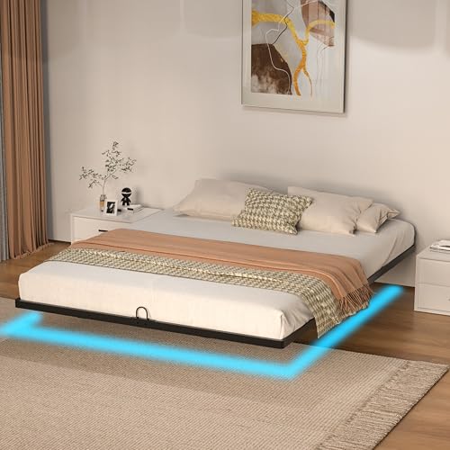 Arhomefurni Floating Bed Frame with LED Lights