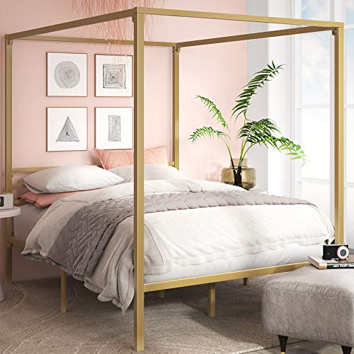 Zinus Patricia Gold Canopy Bed Frame