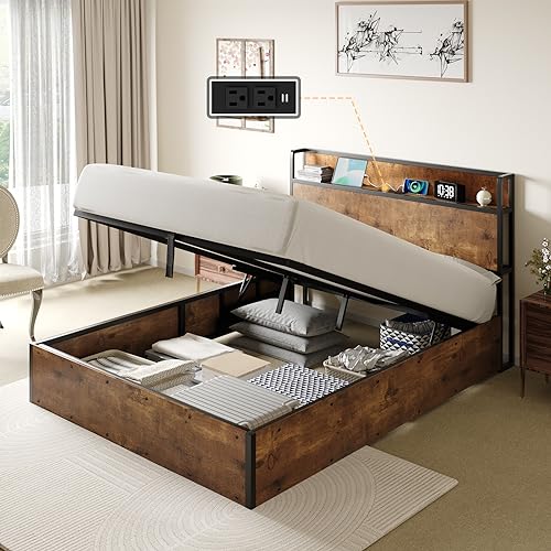 AMERLIFE Queen Lift-Up Storage Bed