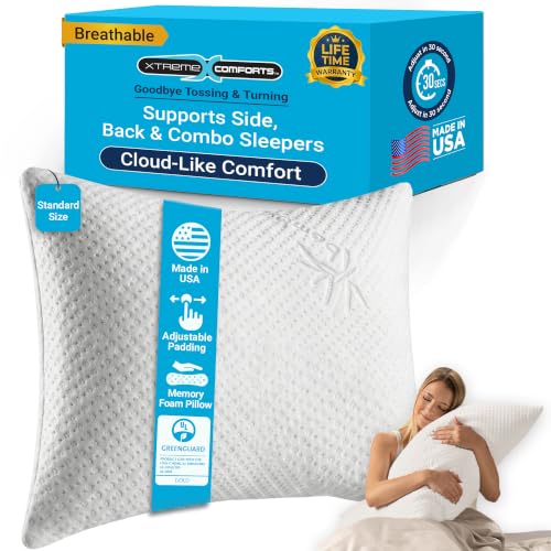 Xtreme Comforts Adjustable Shredded Memory Foam Pillow
